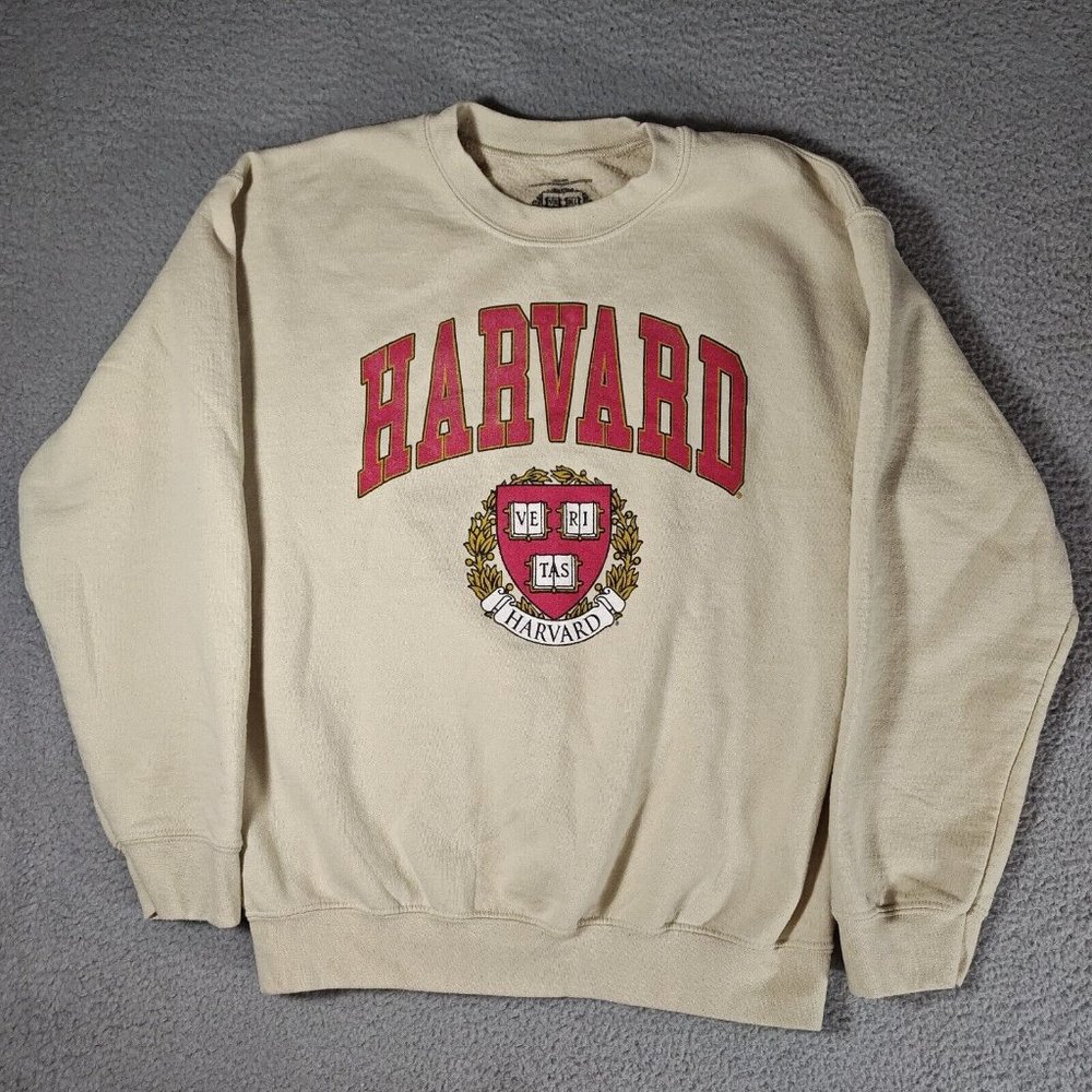 Harvard University Veritas Sweatshirt Womens Medium Beige Activewear College